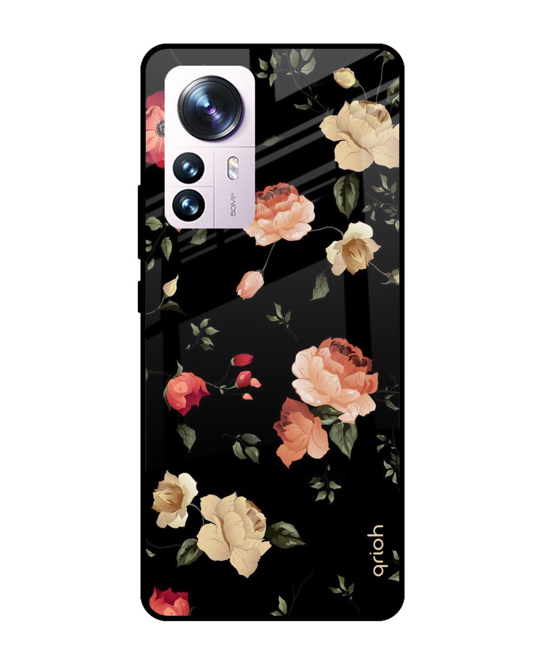 Buy Floral Printed Premium Glass Cover For Mi 12 Pro 5g Impact Resistant Matte Finish Online 