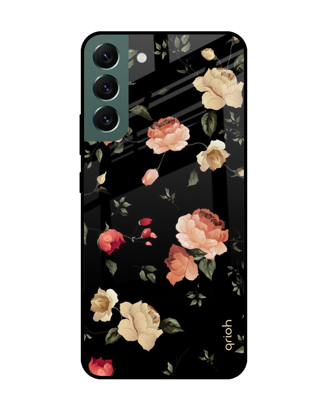 Shop Floral Printed Premium Glass Cover For  S22 Plus 5G(Impact Resistant, Matte Finish)-Back