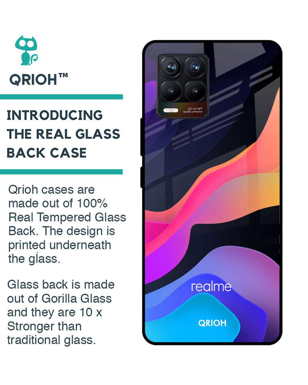 Shop Fluid Printed Premium Glass Cover for Realme 8 Pro (Shock Proof, Lightweight)-Back