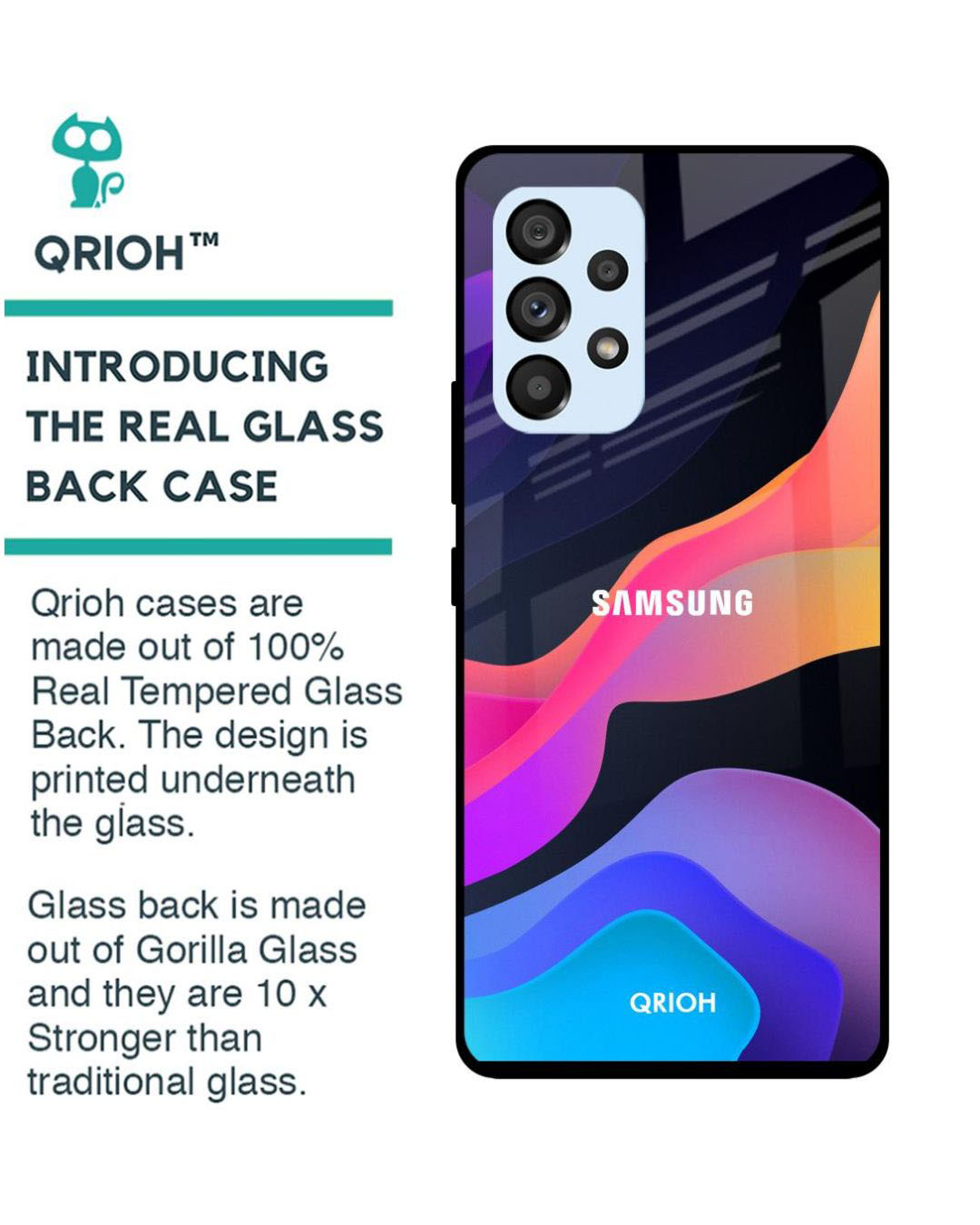 Shop Fluid Printed Premium Glass Cover for Samsung Galaxy A53 5G (Shock Proof, Light Weight)-Back