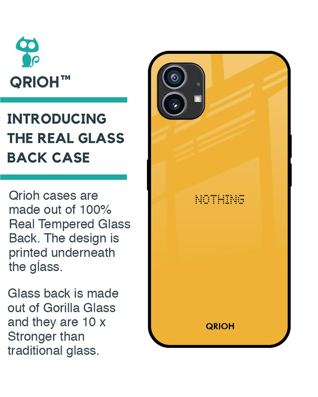 Shop Fluorescent Yellow Premium Glass Case for Nothing Phone (1) (Shock Proof, Scratch Resistant)-Back