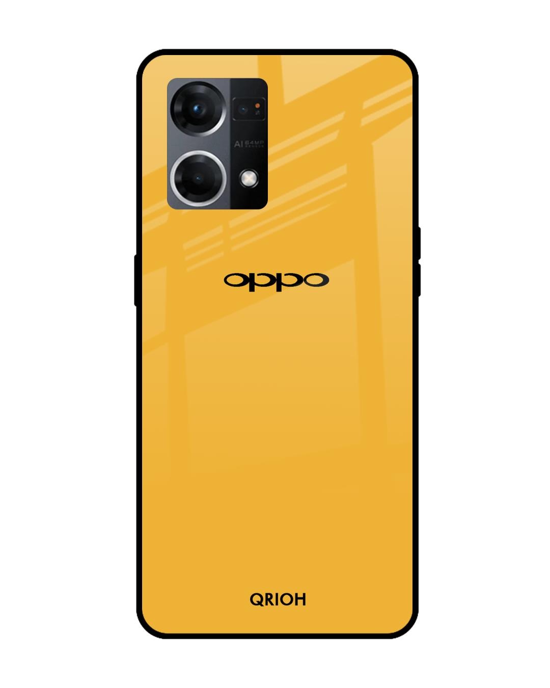 Shop Fluorescent Yellow Premium Glass Case for Oppo F21s Pro (Shock Proof, Scratch Resistant)-Front