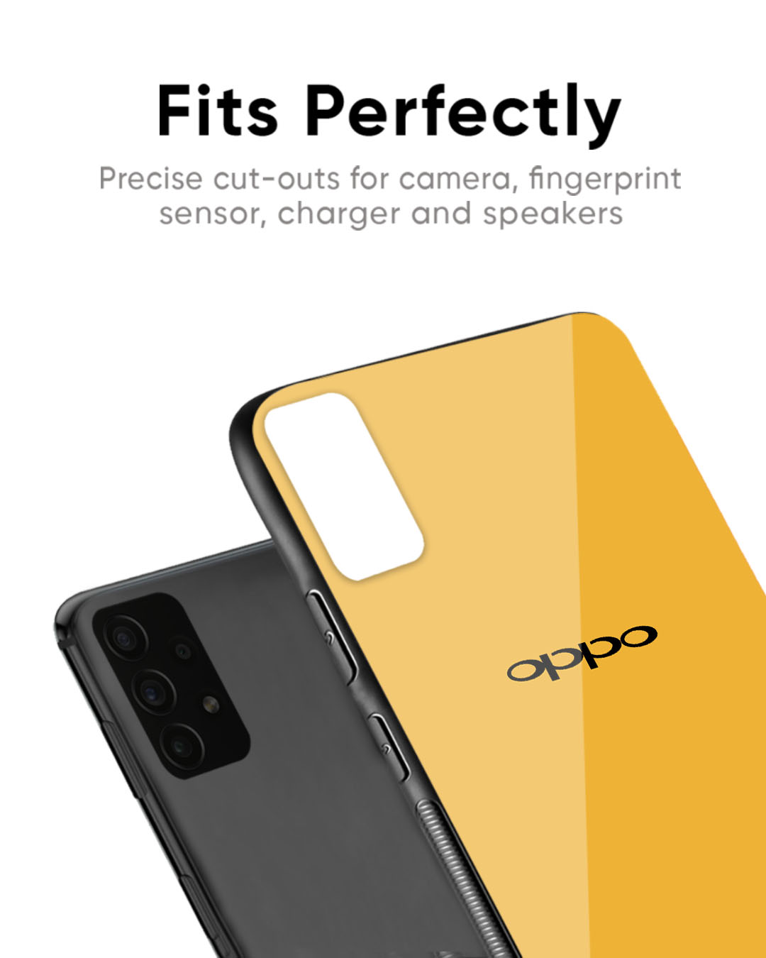 Shop Fluorescent Yellow Premium Glass Case for Oppo Reno8T 5G (Shock Proof, Scratch Resistant)-Back