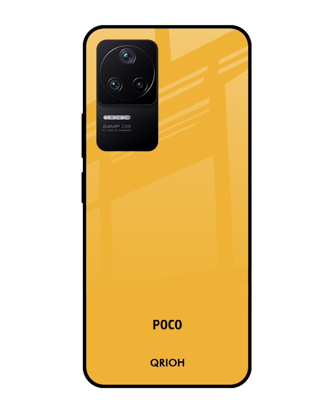 Shop Fluorescent Yellow Premium Glass Case for Poco F4 5G (Shock Proof, Scratch Resistant)-Front