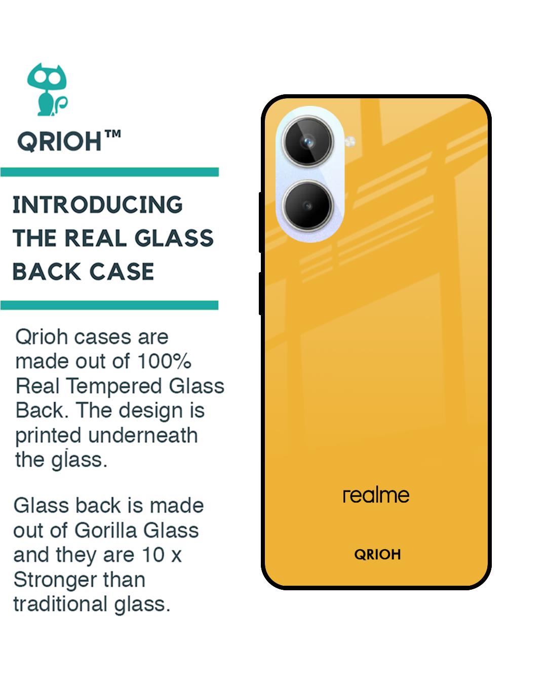Shop Fluorescent Yellow Premium Glass case for Realme 10 5G (Shock Proof,Scratch Resistant)-Back