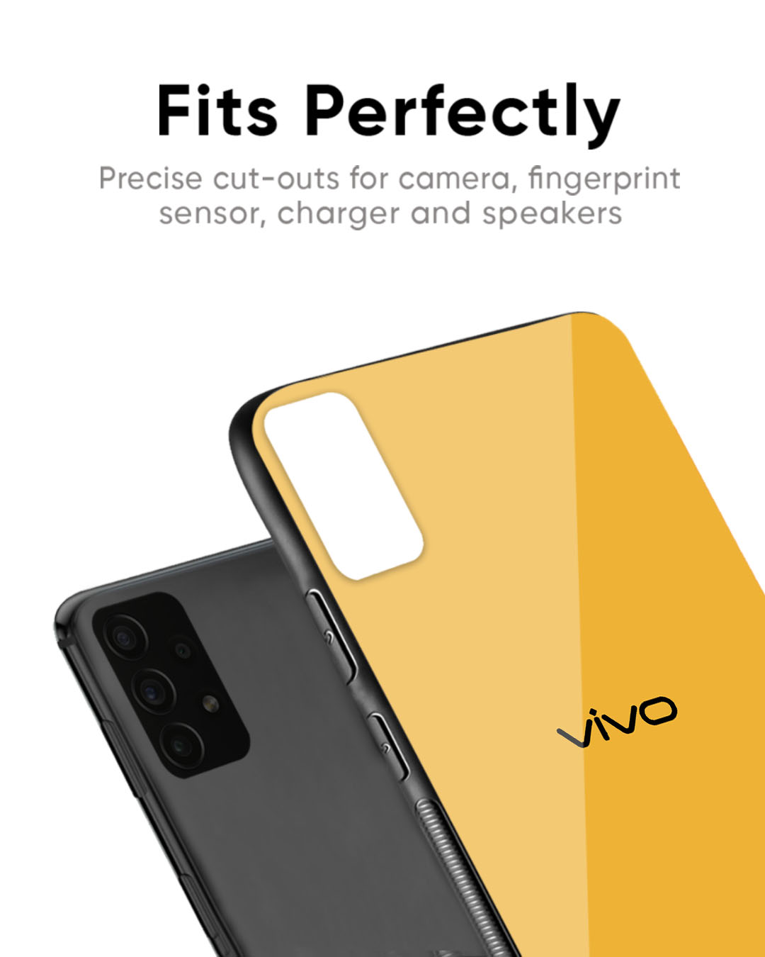 Shop Fluorescent Yellow Premium Glass Case for Vivo Y100 (Shock Proof, Scratch Resistant)-Back
