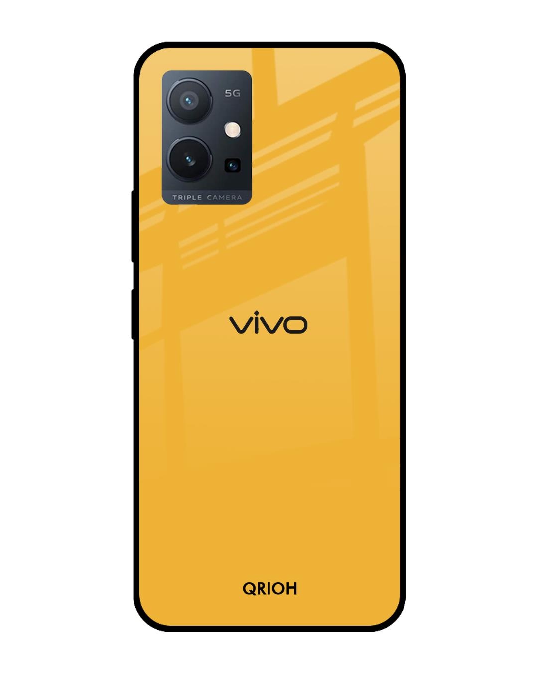 Buy Fluorescent Yellow Premium Glass Cover for Vivo T1 5G (Shockproof