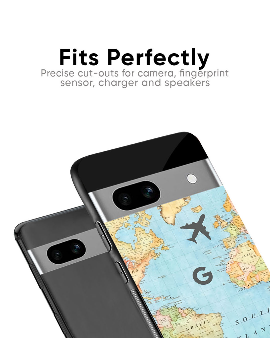 Shop Fly Around The World Premium Glass Case for Google Pixel 6A(Shock Proof, Scratch Resistant)-Back