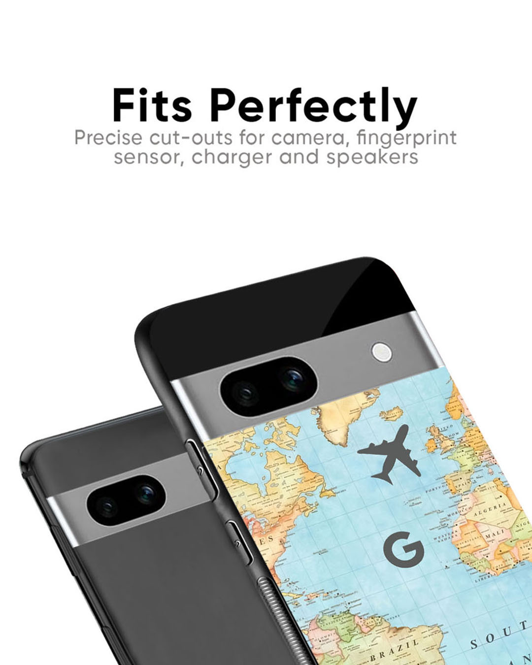 Shop Fly Around The World Premium Glass Case for Google Pixel 8a (Shock Proof, Scratch Resistant)-Back