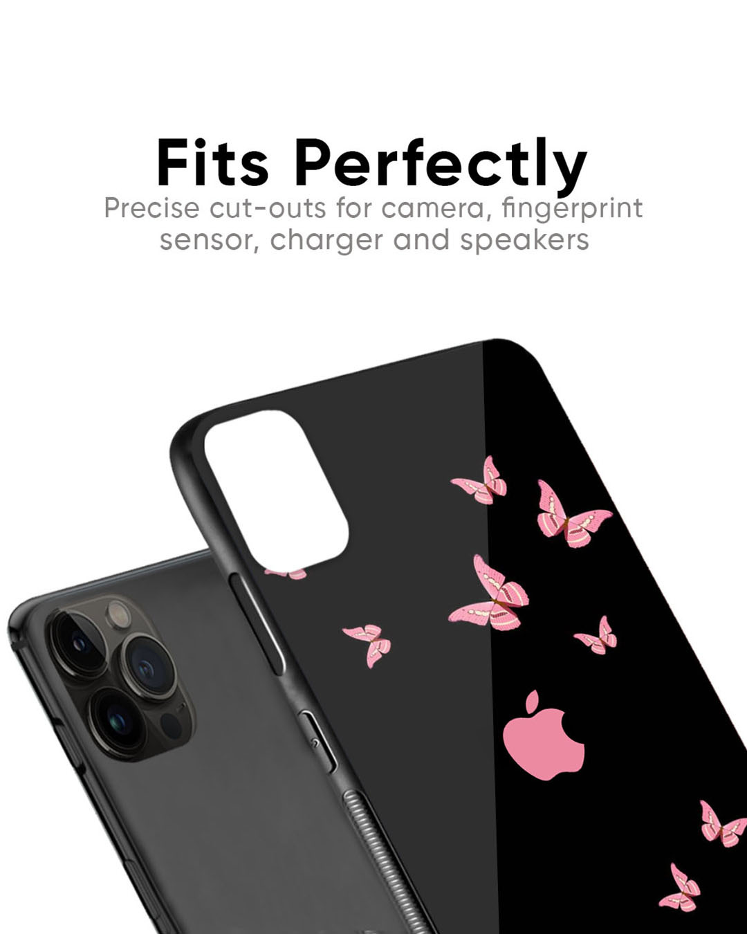 Shop Fly Butterfly Premium Glass Case for Apple iPhone 12 Pro(Shock Proof, Scratch Resistant)-Back