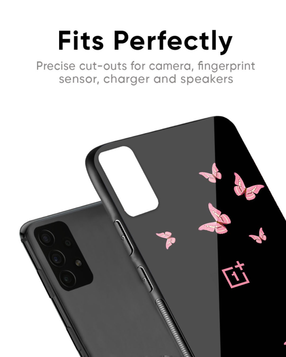 Shop Fly Butterfly Premium Glass Case for OnePlus 7T(Shock Proof, Scratch Resistant)-Back