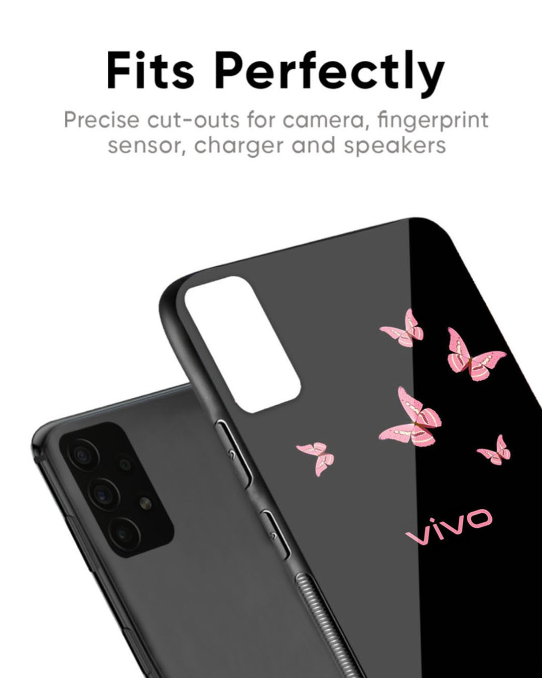 Shop Fly Butterfly Premium Glass Case for vivo iQOO Neo9 Pro(Shock Proof, Scratch Resistant)-Back