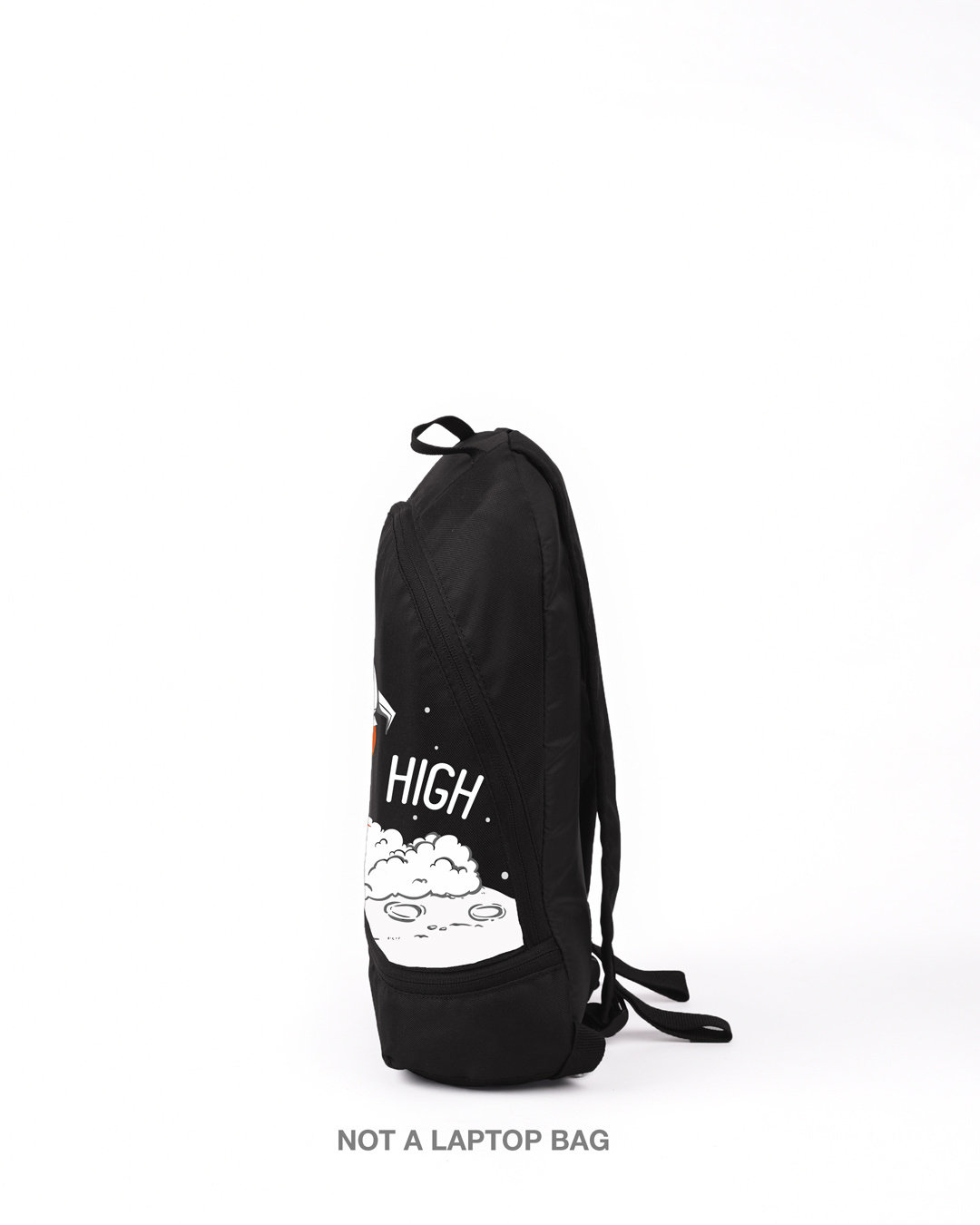 Shop Fly High Rocket Printed Small Backpack Black-Back