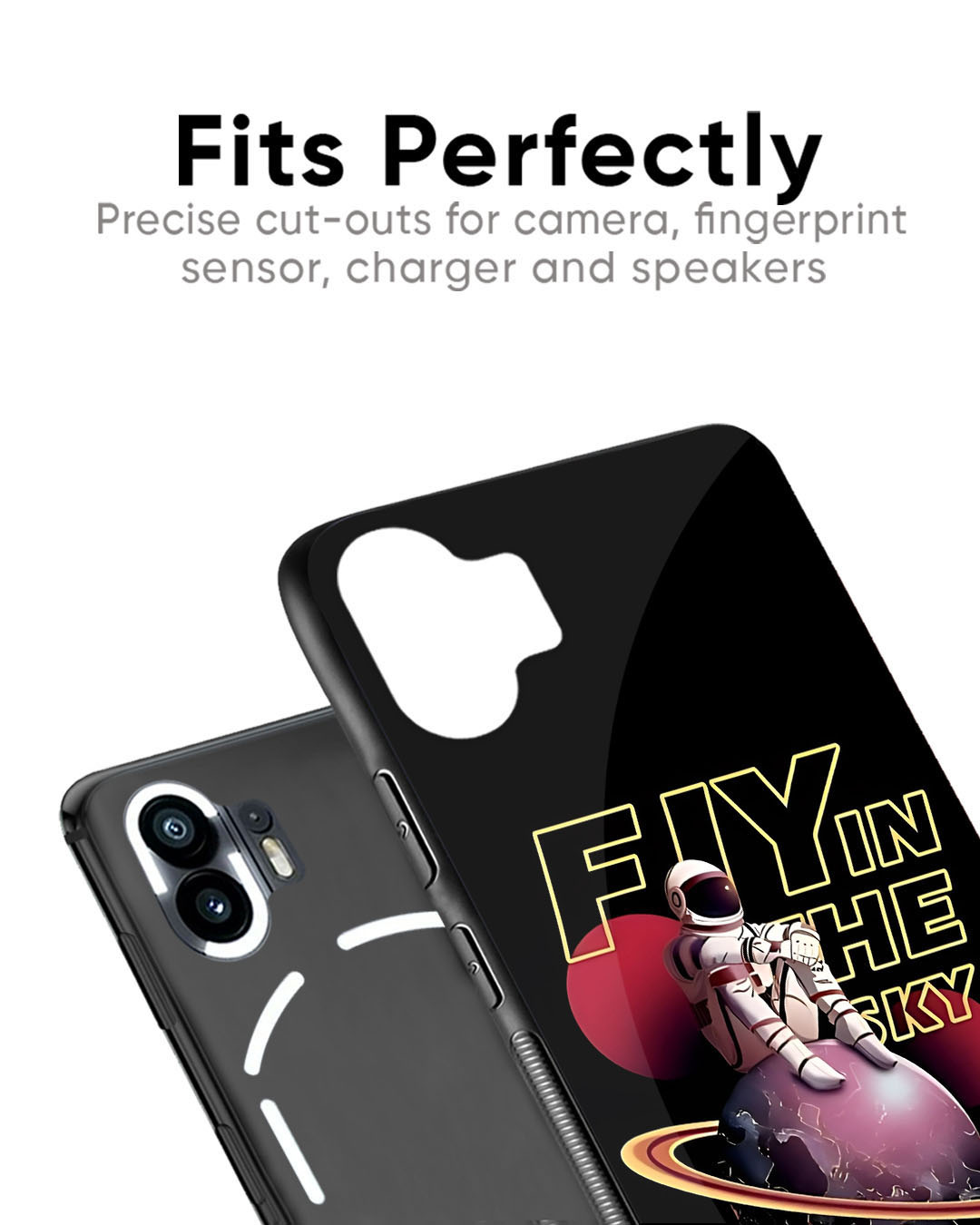 Shop Fly In Sky Premium Glass Case for Nothing Phone 1 (Shock Proof, Scratch Resistant)-Back