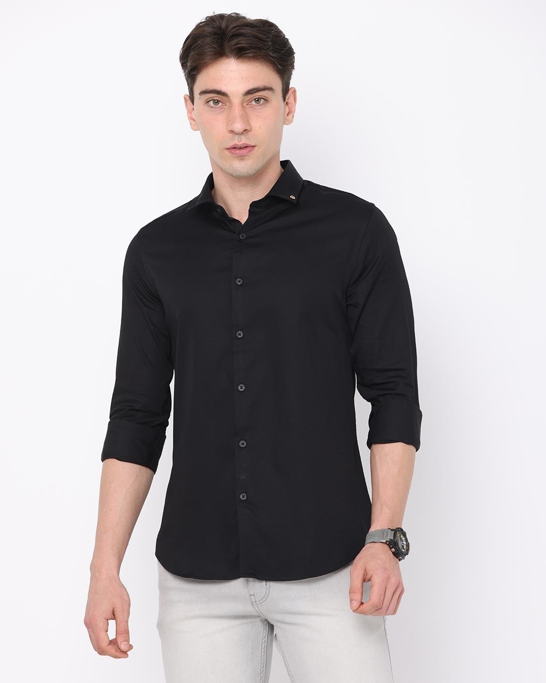 Buy Fly69 Men's Black Slim Fit Shirt for Men Online at Bewakoof