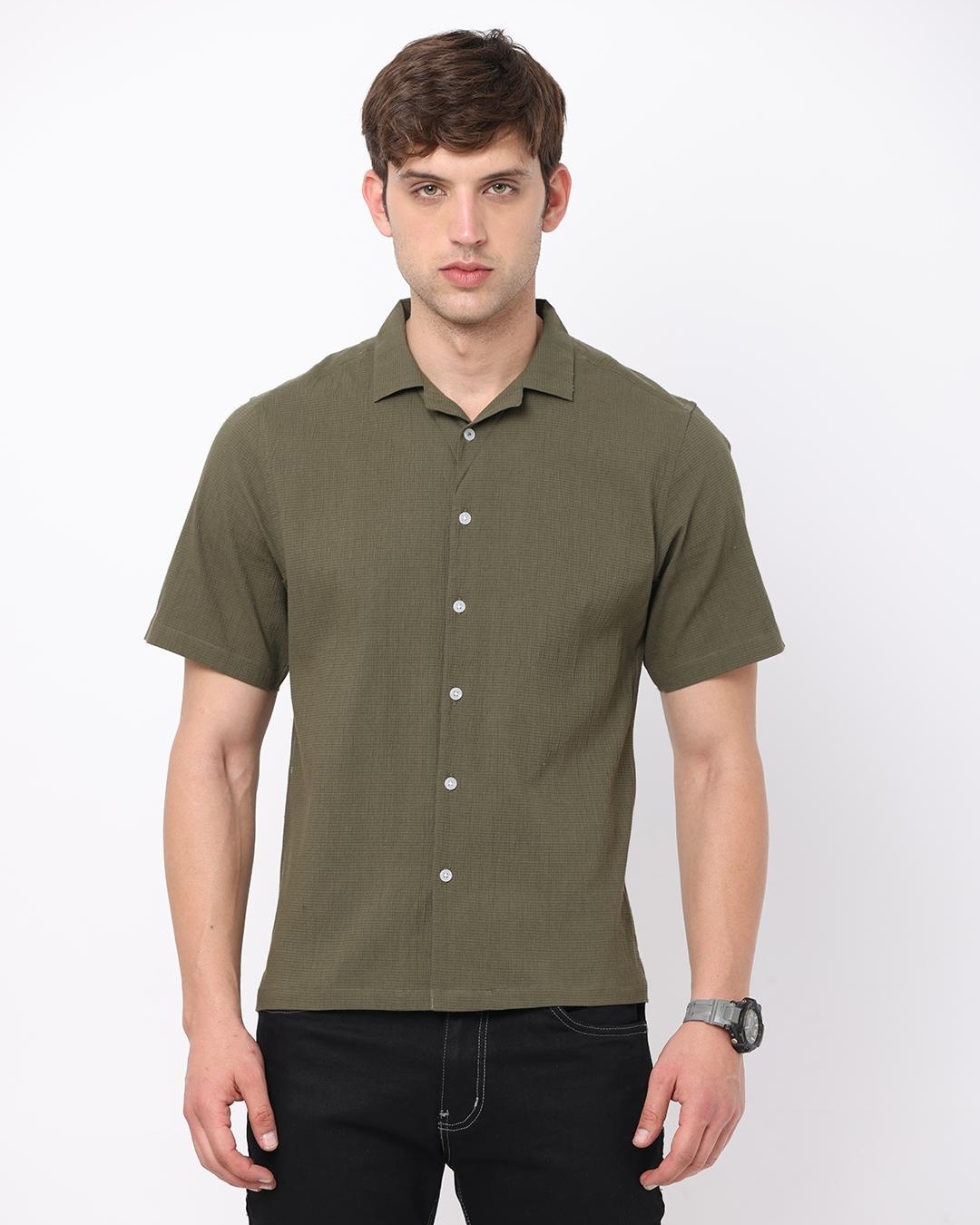 Buy FLY69 Men's Green Slim Fit Shirt Online at Bewakoof