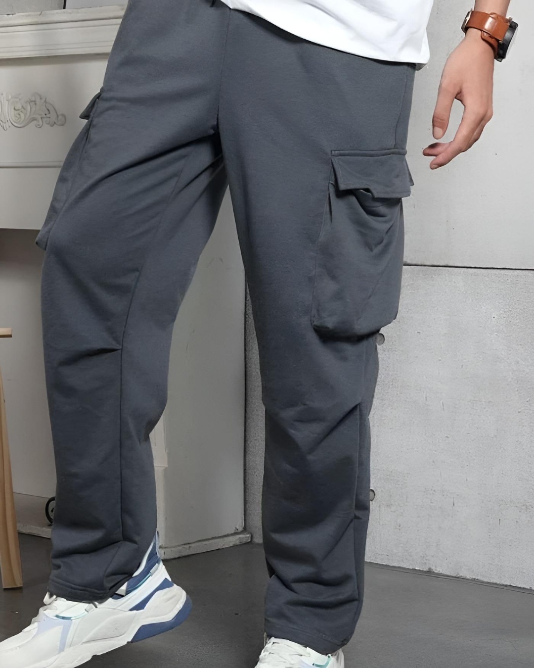 Buy Flynoff Men's Grey Relaxed Fit Track Pants Online at Bewakoof