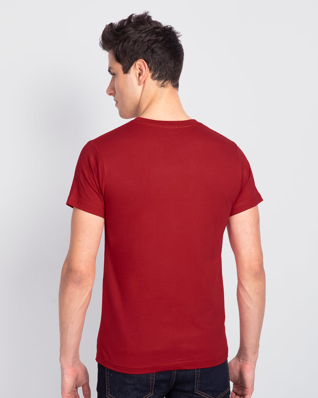 Shop Focus Blocks Half Sleeve T-Shirt Bold Red-Back