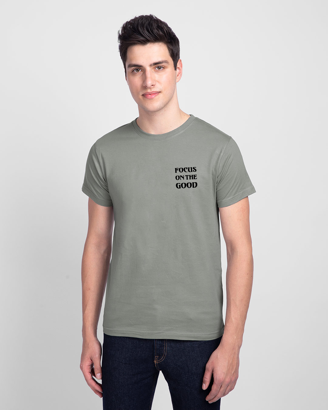 Shop Focus On The Good Half Sleeve T-Shirt-Back