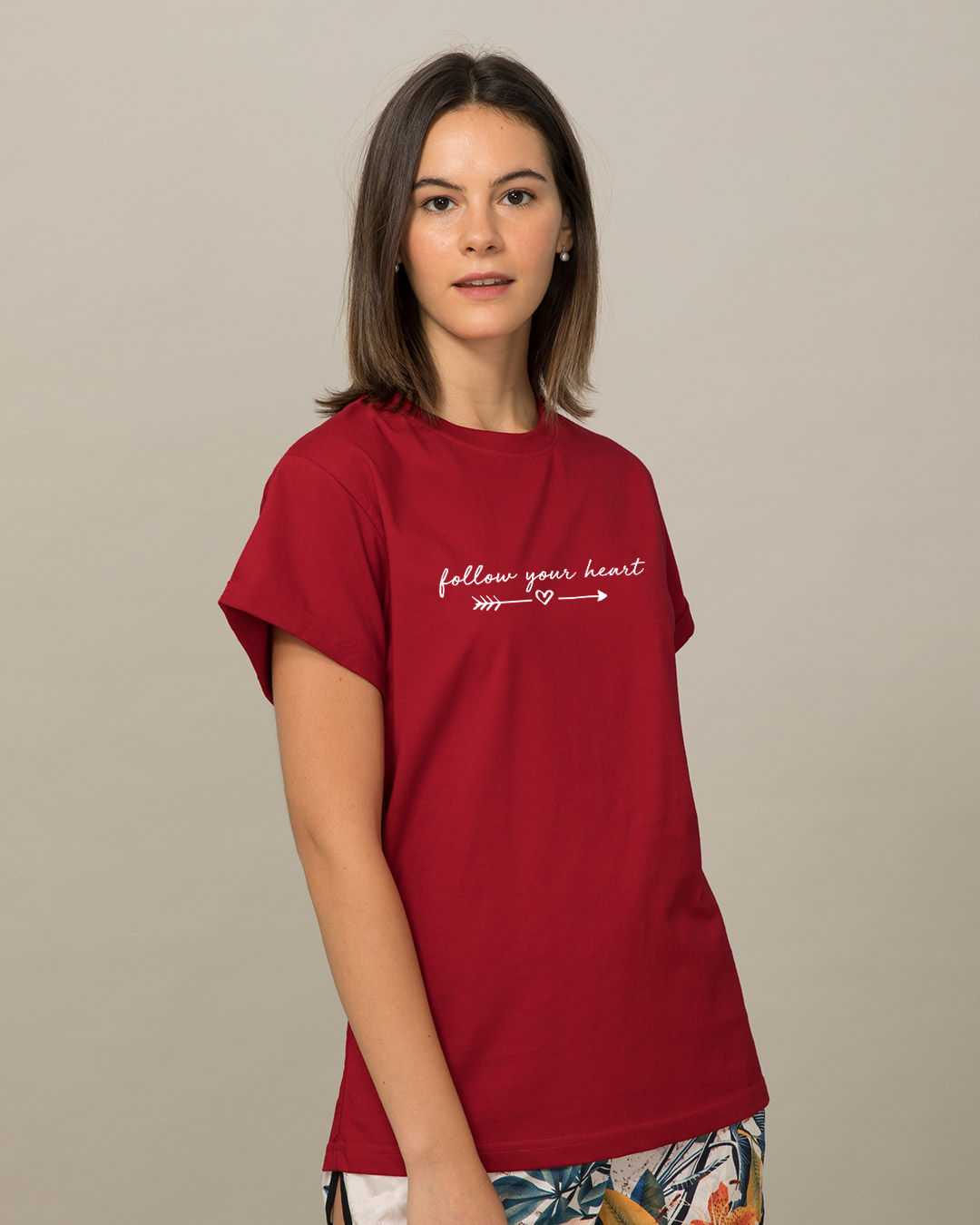 Shop Follow Heart Boyfriend T-Shirt-Back