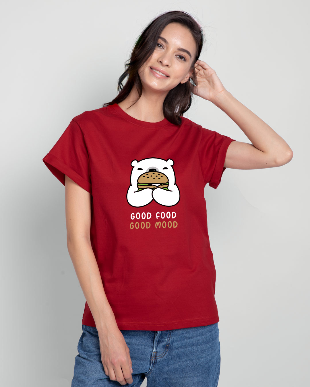 Shop Food Bear Boyfriend T-shirt-Back