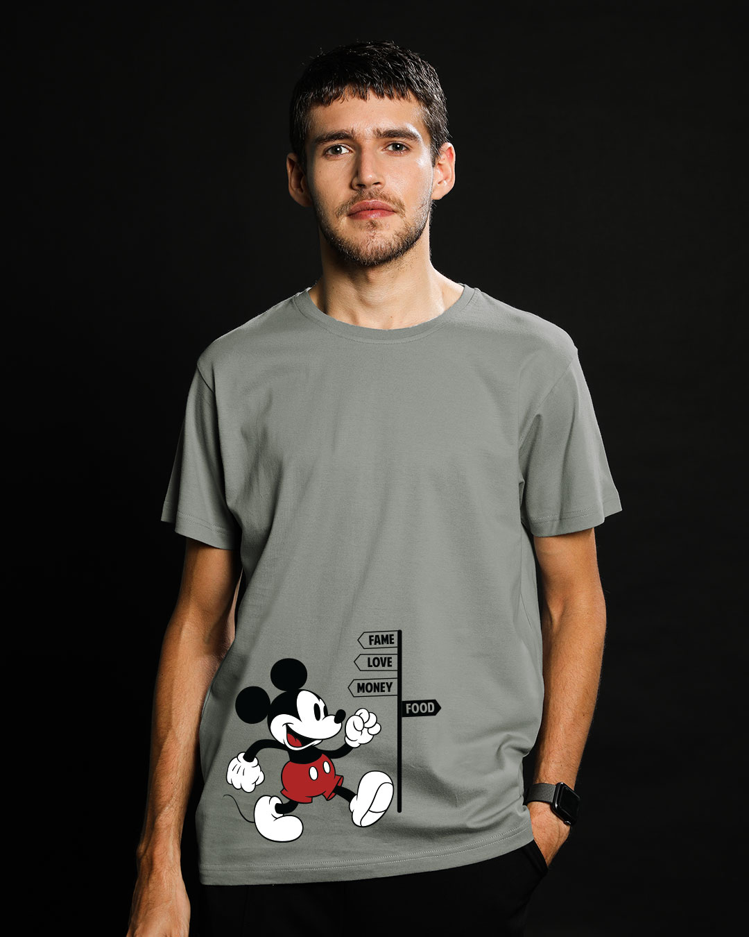 Shop Foodie Mickey Half Sleeve T-Shirt (DL)-Back