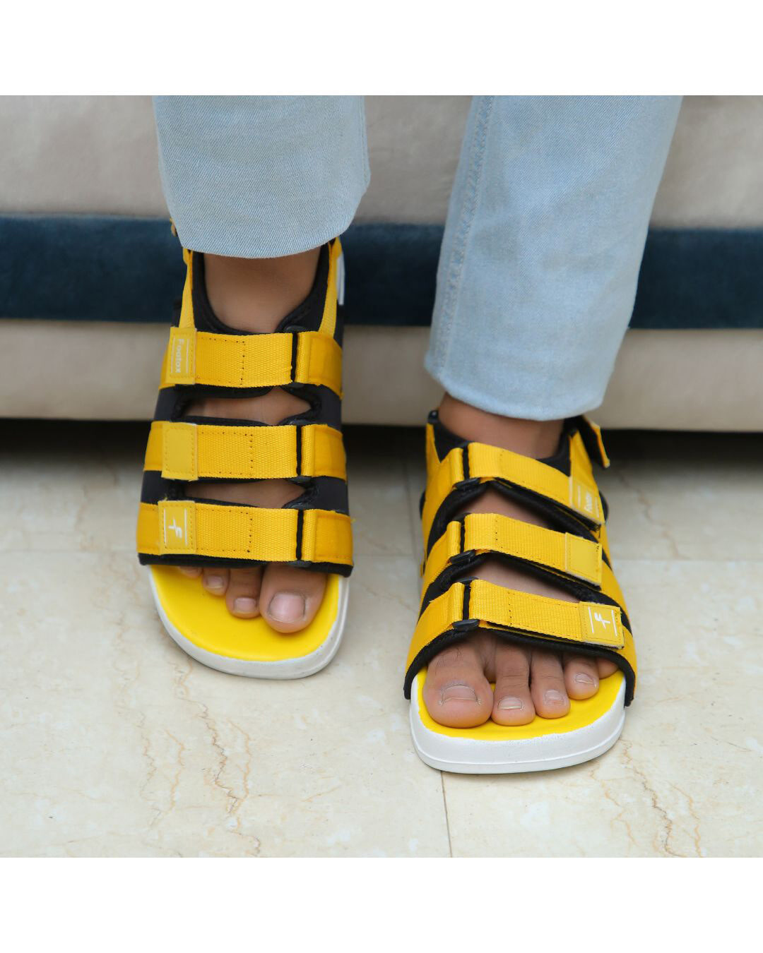 Yellow hot sale comfort sandals