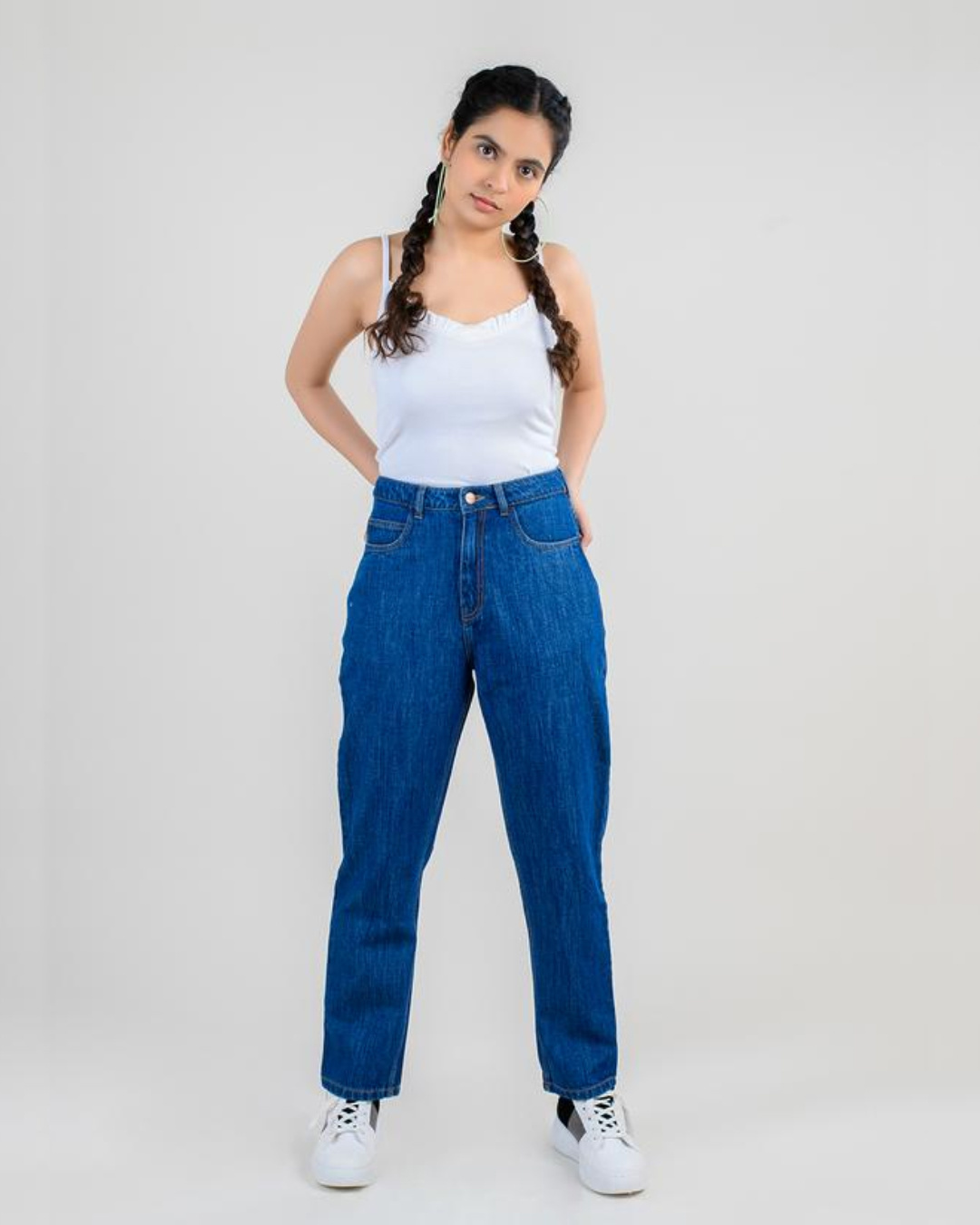 Buy Freakins Women Blue Solid Mom Fit Jeans for Women Online at Bewakoof