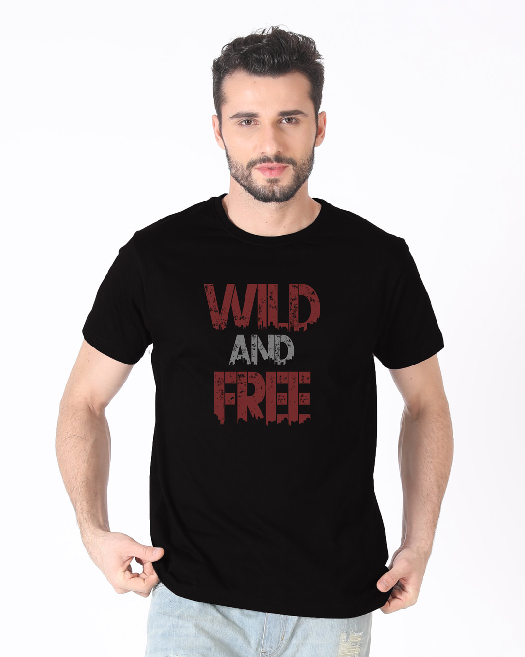 Shop Free And Wild Half Sleeve T-Shirt-Back