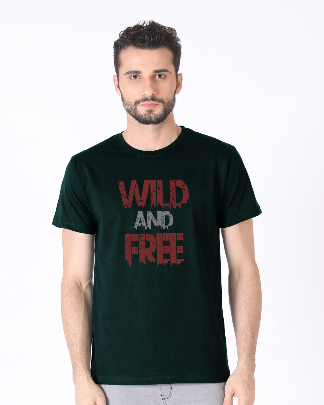 Shop Free And Wild Half Sleeve T-Shirt-Back