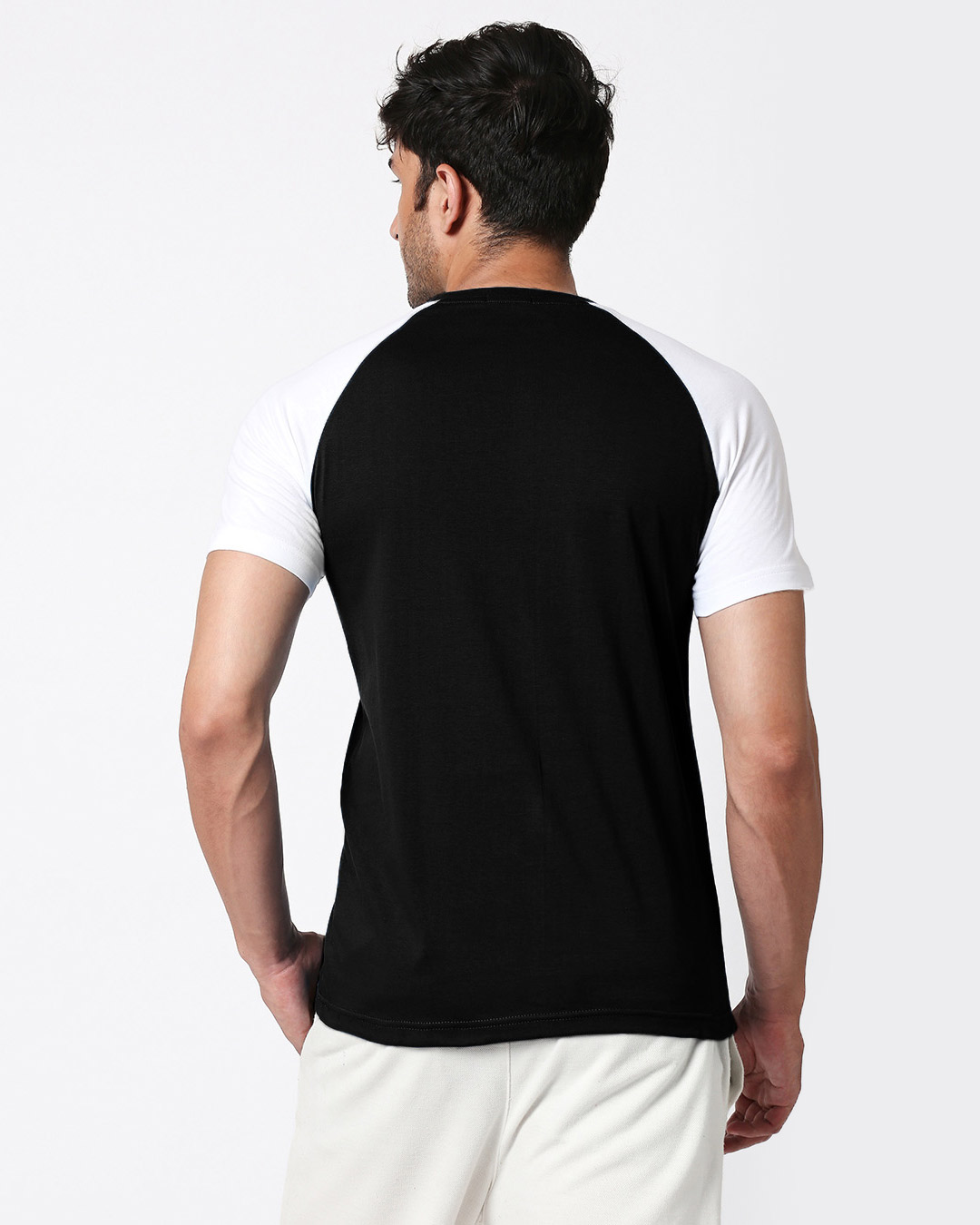 Shop Free Sprit Imposter Half Sleeve Raglan T-Shirt Black-White-Back