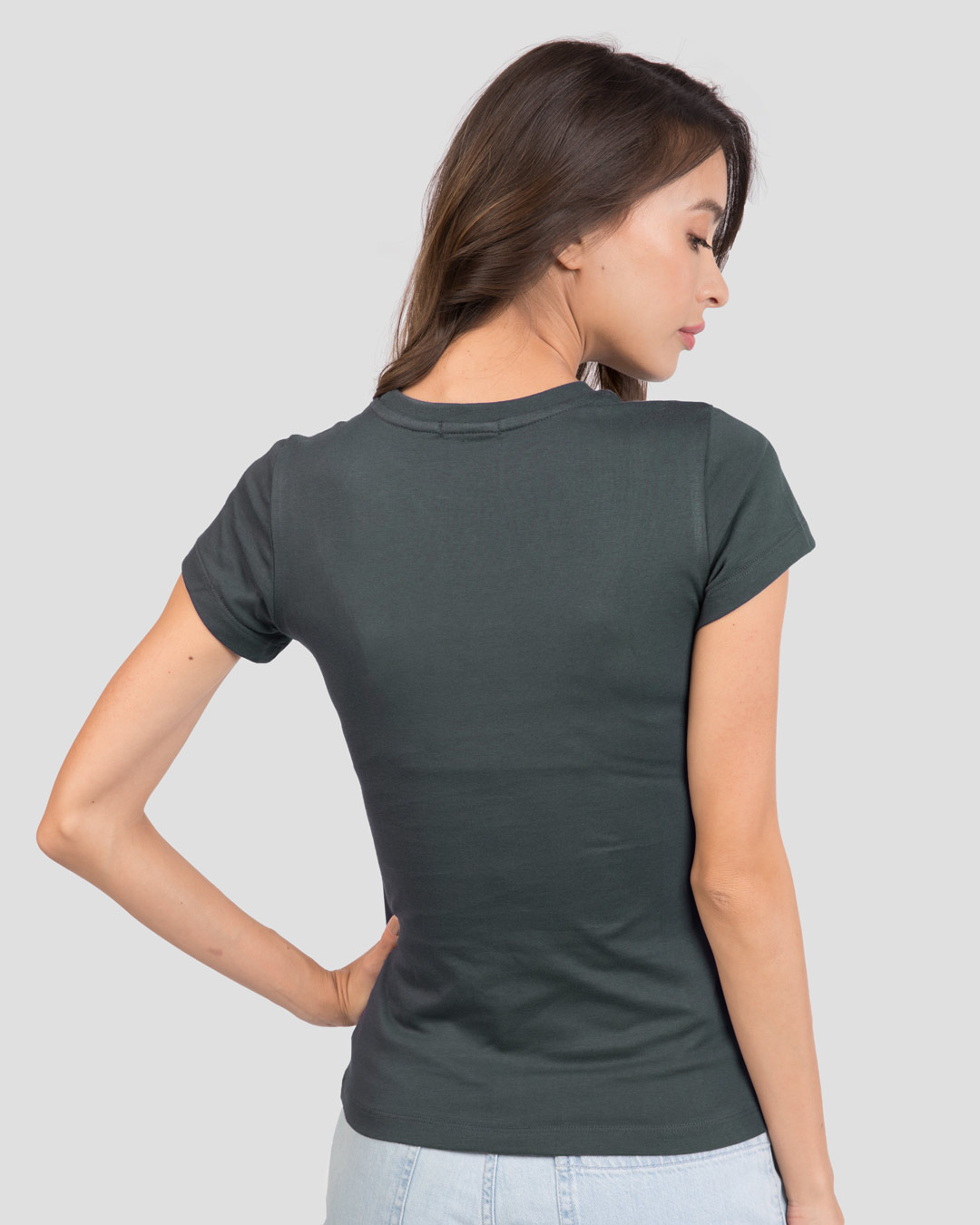 Shop Free Yourself Half Sleeve T-Shirt Nimbus Grey-Back