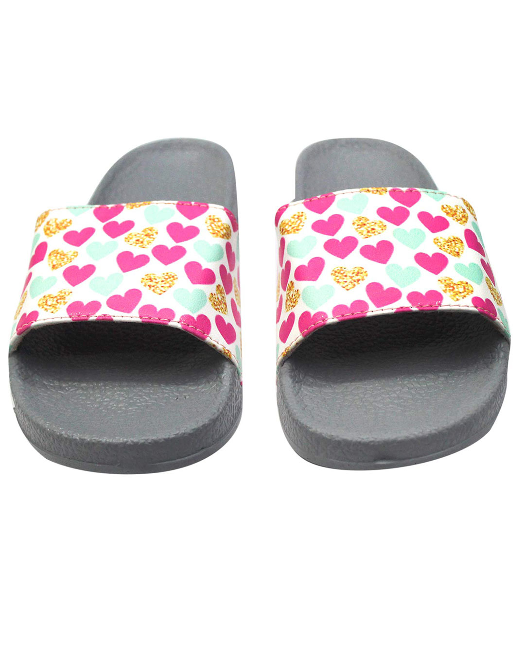 Shop Women's Colourful Hearts Print Slippers-Back