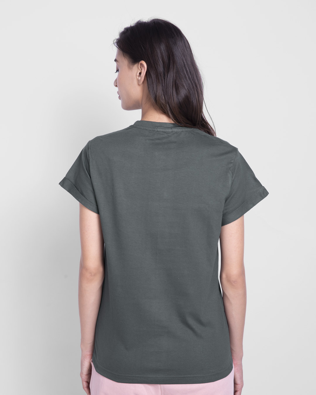 Shop Freedom Barcode Boyfriend T-Shirt Nimbus Grey-Back