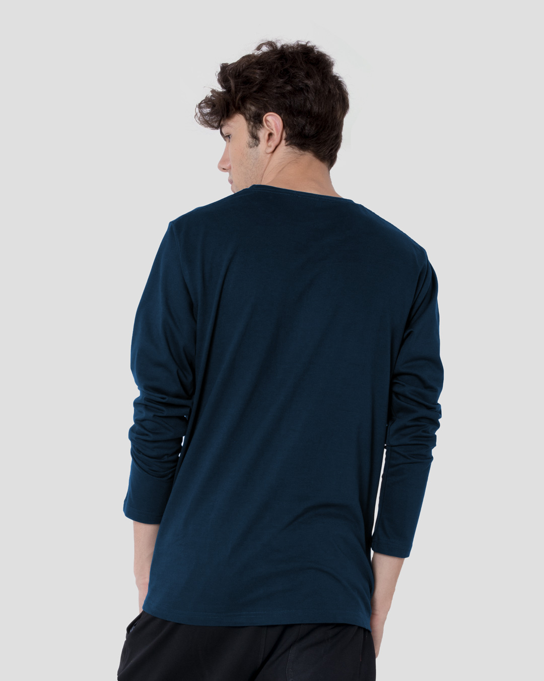 Shop Freedom Barcode Full Sleeve T-Shirt - Navy Blue-Back
