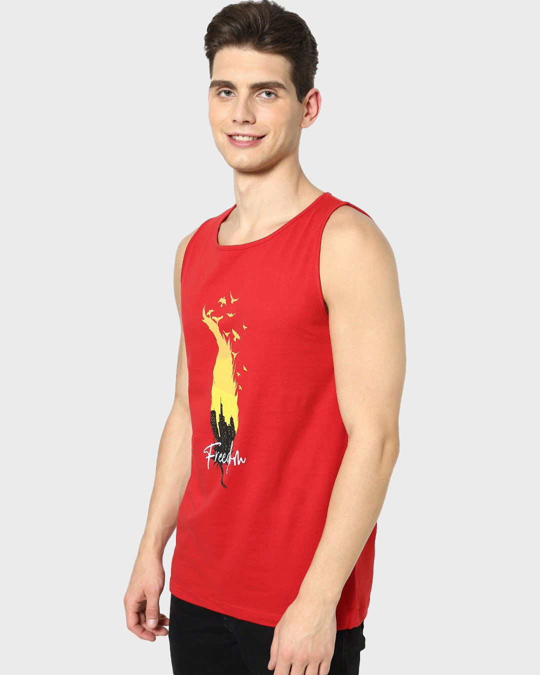 Shop Men's Red Freedom Feather Graphic Printed Vest-Back