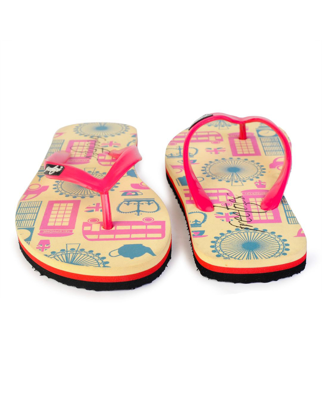 Shop Town Cream/Black Flipflops For Womens-Back