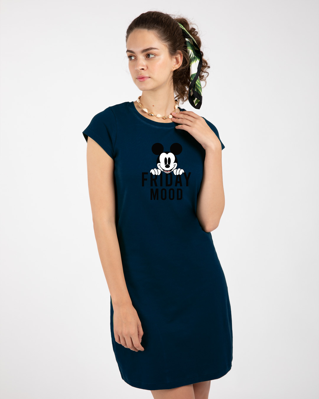 Shop Friday Mickey Cap Sleeve Printed T-Shirt Dress (DL)-Back