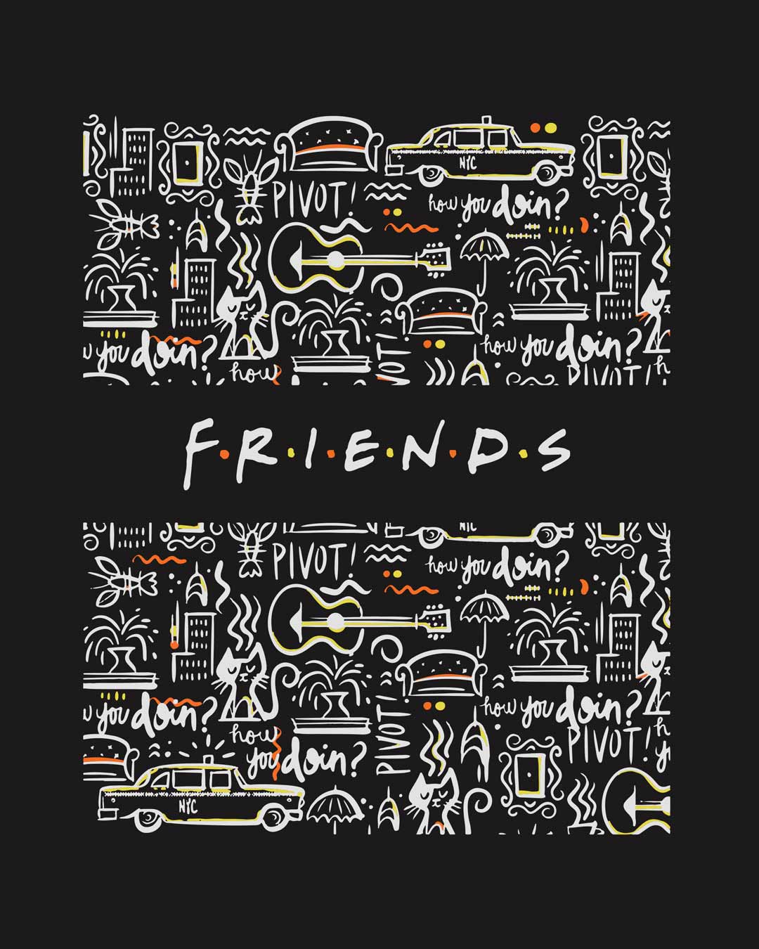 friends doodle t shirt