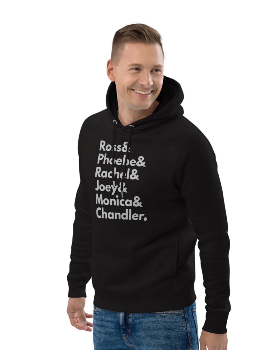 Buy Men s Black Friends Print Regular Fit Hoodie Online at Bewakoof