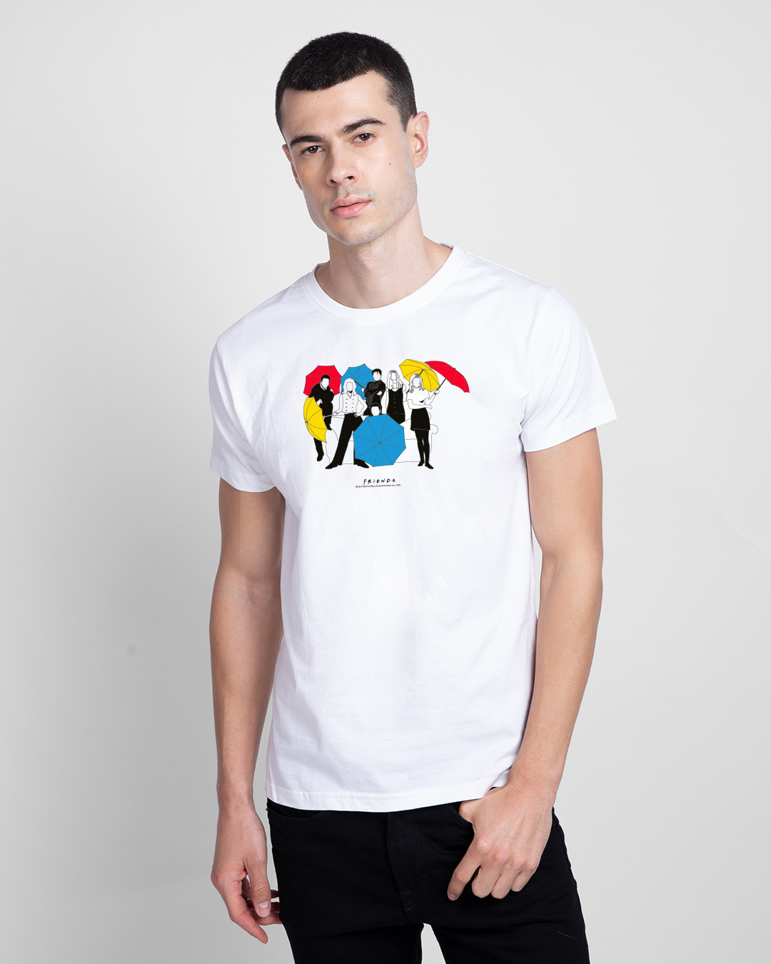 

Friends Intro Snap Half Sleeve T-shirt (FRL) Men' Printed T-Shirts Bewakoof.com, White