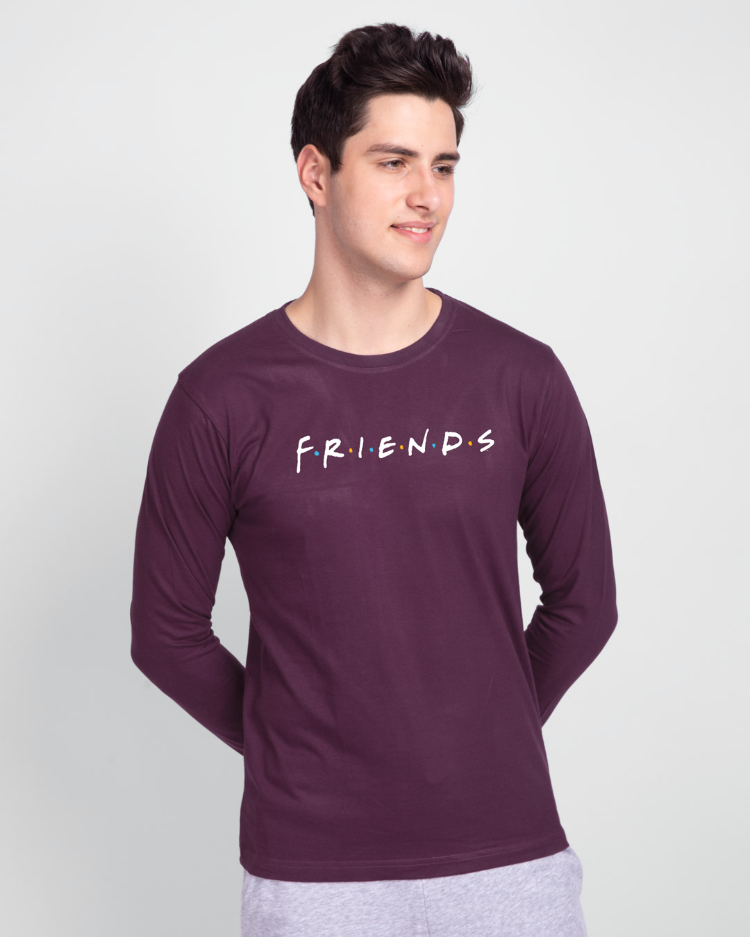 

Friends Logo Full Sleeve T-Shirt (FRL) Men' Printed Full Sleeve T-Shirt Bewakoof.com, Purple