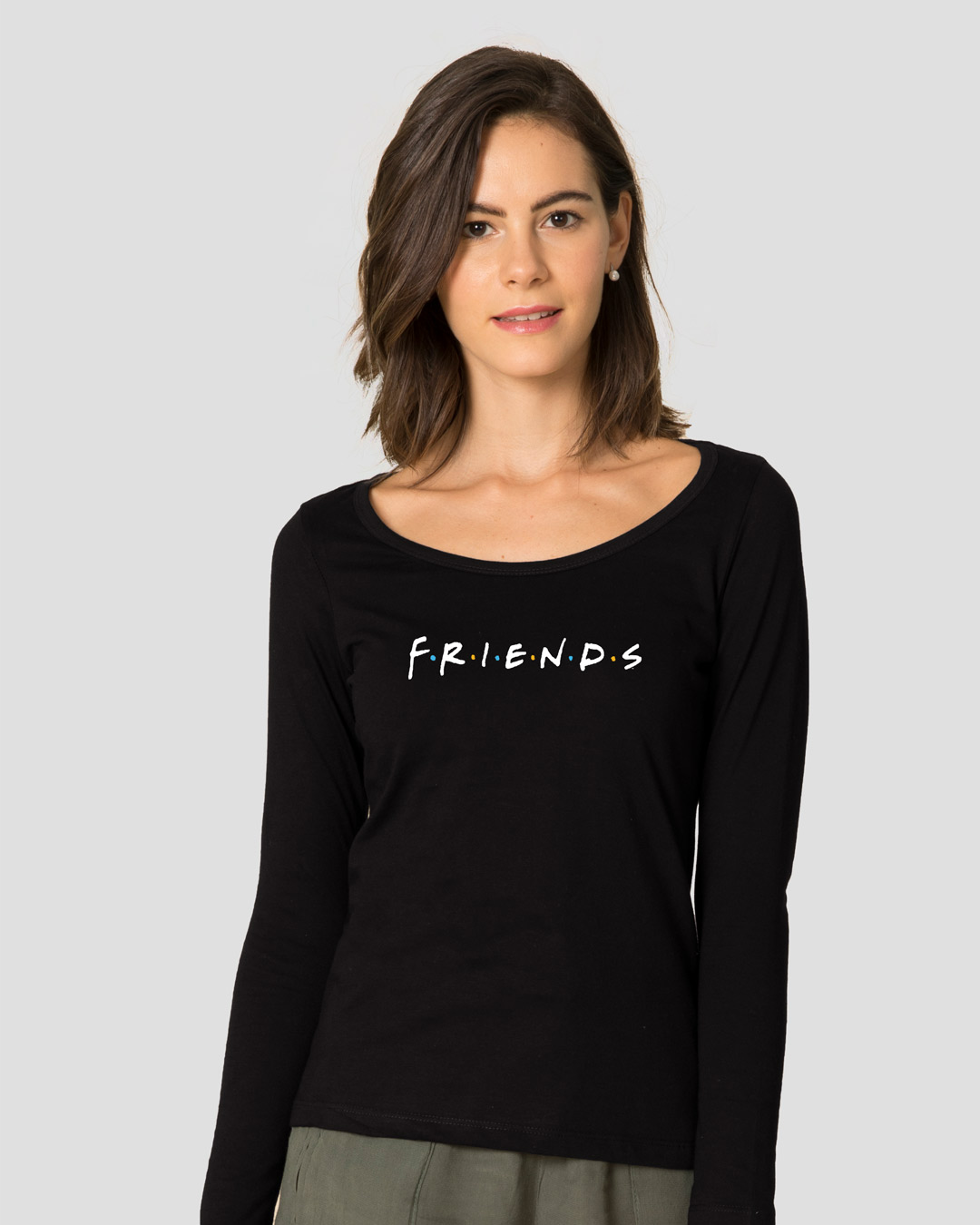 Buy Friends Logo Scoop Neck Full Sleeve T-Shirt (FRL) Online at Bewakoof