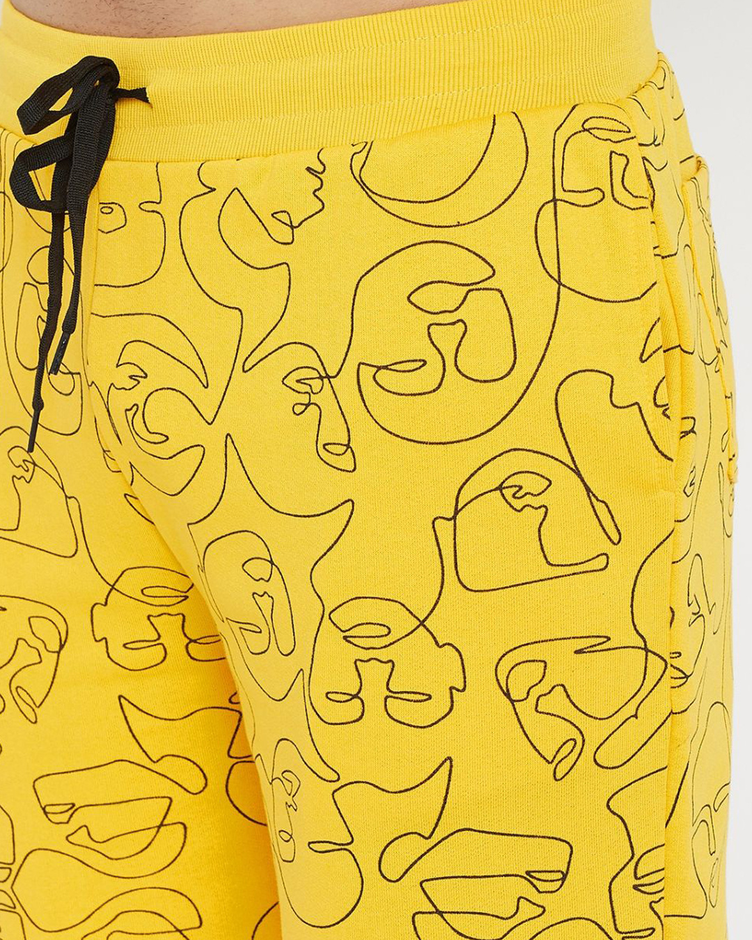 Shop Men's Black & Yellow Printed T Shirt & Shorts Set-Back