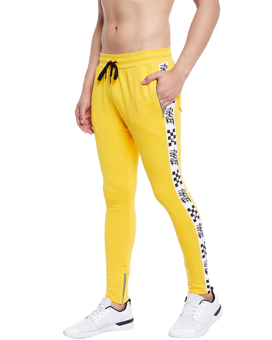 Shop Lemon Striped Zipped Sweatpants-Back