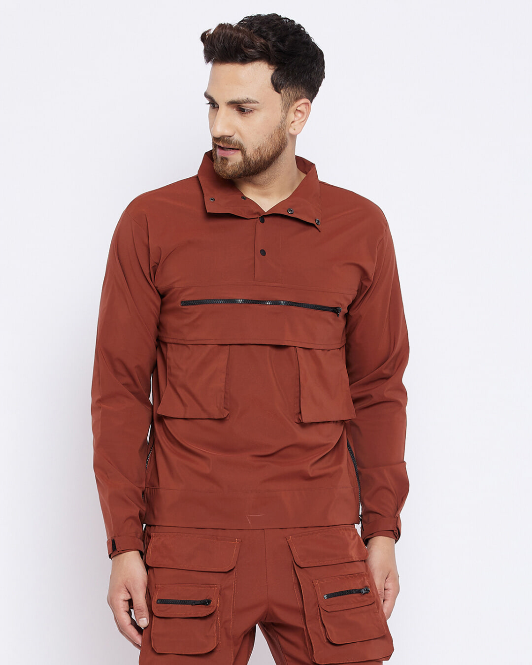Buy Fugazee Men's Rust Relaxed Fit 