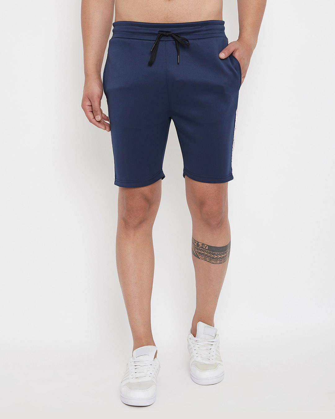 Buy Fugazee Navy Scuba Velour Shorts for Men blue Online at Bewakoof