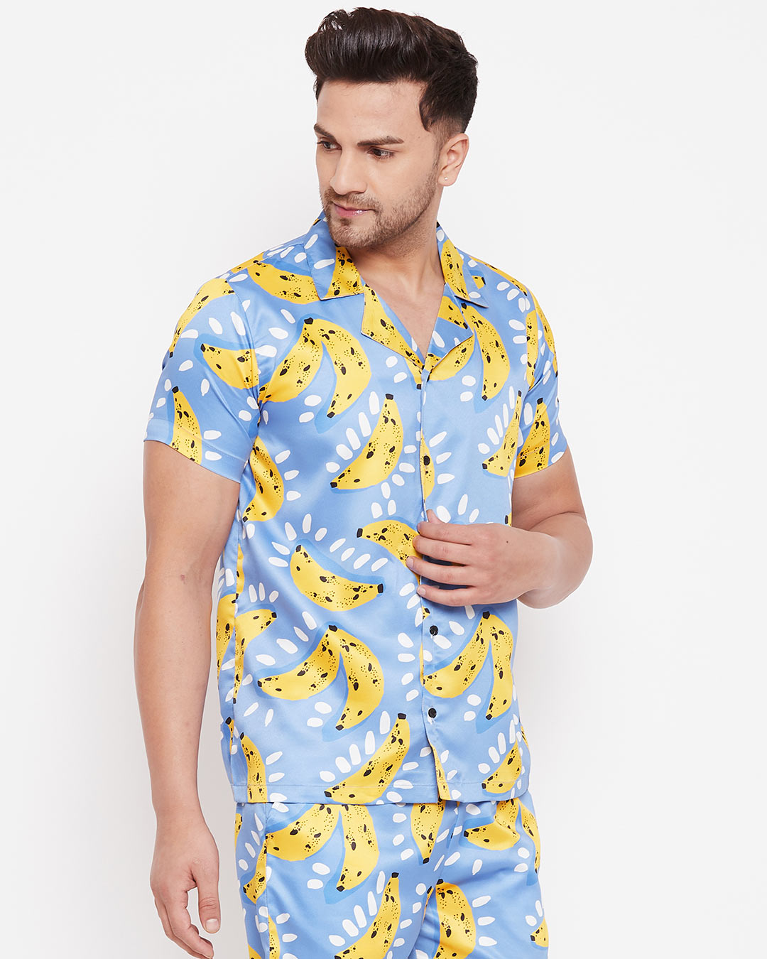 Shop Tropical Banana Printed Cuban Shirt-Back
