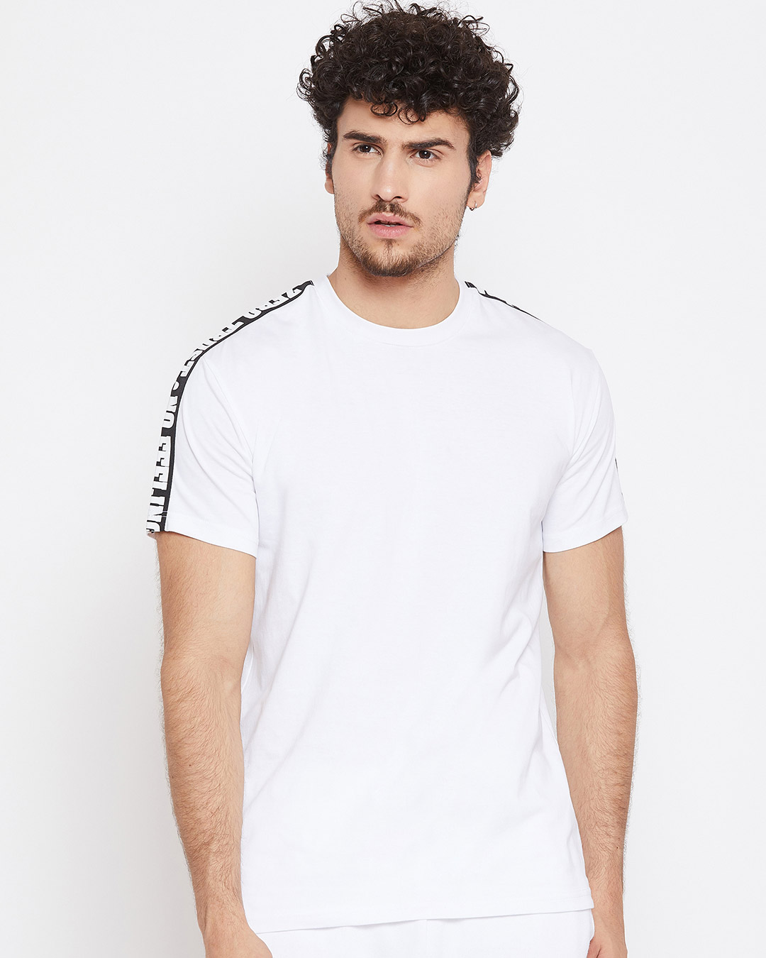 Fugazee White Contrast Taped Tee