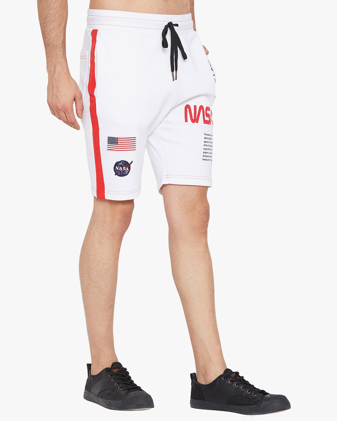 Shop White Nasa Base Layer Shorts-Back
